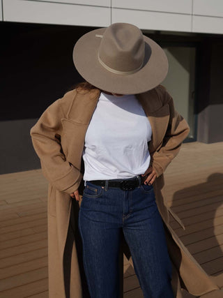 Sombrero Fedora Ala Intermedia Moca EVIE - Raceu Hats