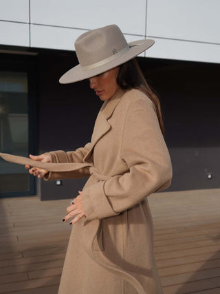 Sombrero Fedora Ala Intermedia Moca EVIE - Raceu Hats