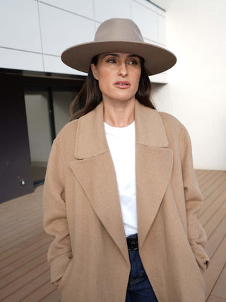 Sombrero Fedora Ala Intermedia Moca EVIE - Raceu Hats