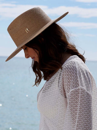 Sombrero Fedora Ala Media Raffia DELFOS - Raceu Hats