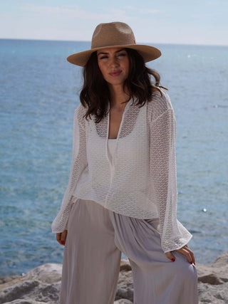 Sombrero Fedora Ala Media Raffia DELFOS - Raceu Hats