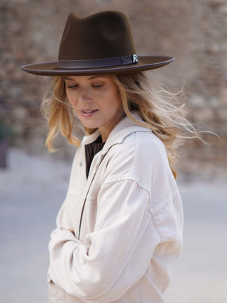 Sombrero Fedora Ala Rígida Marrón MODENA - Raceu Hats