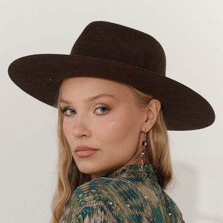 Sombrero Fedora en Fieltro de Lana Marrón Petra - Raceu Hats