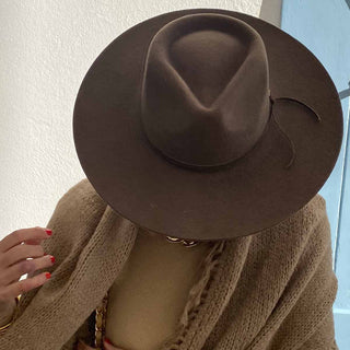 Sombrero Fedora en Fieltro de Lana Marrón Petra - Raceu Hats