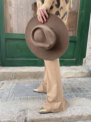 Sombrero Fedora en Fieltro de Lana Marrón Petra - Raceu Hats