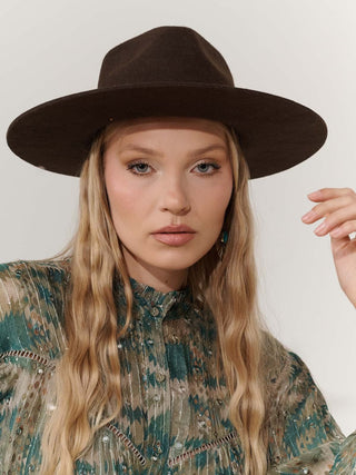 Sombrero Fedora en Fieltro de Lana Marrón Petra - Raceu Hats
