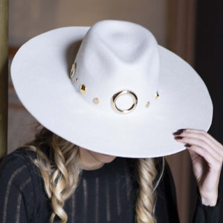 Sombrero Fedora Mujer Ala Ancha Blanco Roto CHASER - Raceu Hats