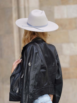 Sombrero Fedora Mujer Fieltro de Lana Perla EVIE - Raceu Hats
