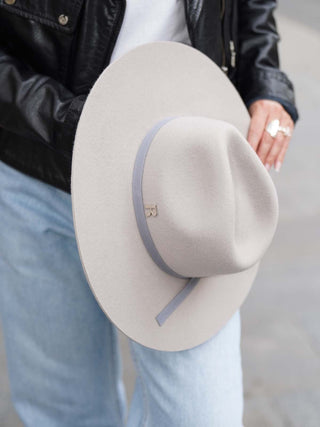Sombrero Fedora Mujer Fieltro de Lana Perla EVIE - Raceu Hats