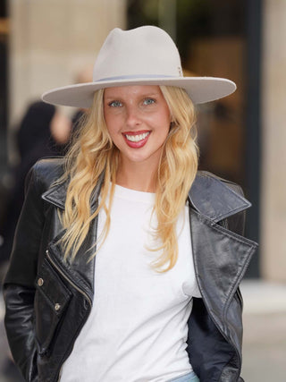 Sombrero Fedora Mujer Fieltro de Lana Perla EVIE - Raceu Hats