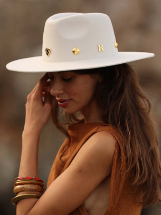 Sombrero Fieltro de Lana Ala Ancha Blanco Roto AURA - Raceu Hats