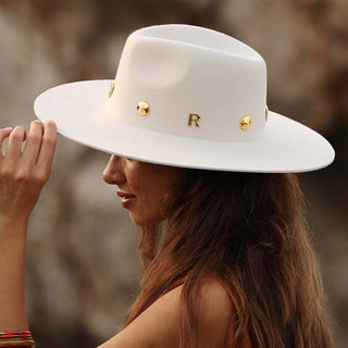 Sombrero Fieltro de Lana Ala Ancha Blanco Roto AURA - Raceu Hats