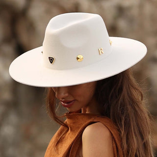 Sombrero Fieltro de Lana Ala Ancha Blanco Roto AURA - Raceu Hats