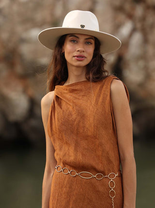 Sombrero Fieltro de Lana Ala Ancha Blanco Roto AURA - Raceu Hats