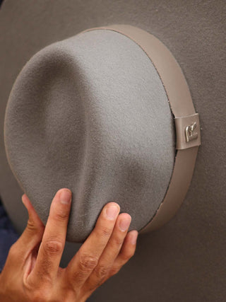 Sombrero Hombre Ala Ancha Fieltro de Lana Gris MIRO - Raceu Hats