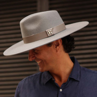 Sombrero Hombre Ala Ancha Fieltro de Lana Gris MIRO - Raceu Hats