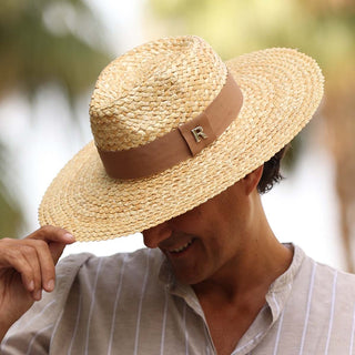 Sombrero Hombre Ala Media Paja Trenzada Natural BEIRUT - Raceu Hats