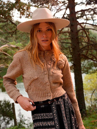 Sombrero Mujer Ala Ancha Fieltro de Lana Beige ALABAMA - Raceu Hats