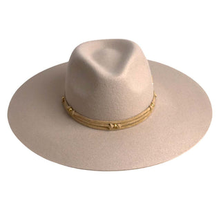Sombrero Mujer Ala Ancha Fieltro de Lana Beige ALABAMA - Raceu Hats