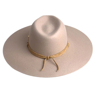Sombrero Mujer Ala Ancha Fieltro de Lana Beige ALABAMA - Raceu Hats