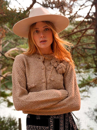 Sombrero Mujer Ala Ancha Fieltro de Lana Beige ALABAMA - Raceu Hats