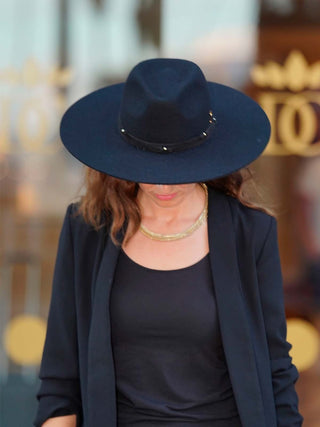 Sombrero Mujer Ala Ancha Fieltro de Lana Negro ALABAMA - Raceu Hats