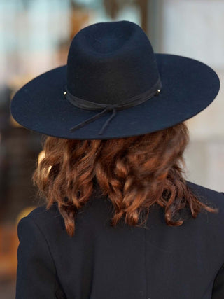 Sombrero Mujer Ala Ancha Fieltro de Lana Negro ALABAMA - Raceu Hats