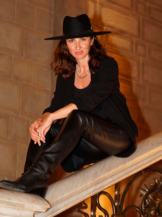 Sombrero Mujer Ala Ancha Fieltro de Lana Negro ALABAMA - Raceu Hats
