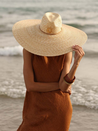 Sombrero Mujer Ala Extragrande Paja Natural HELIOS - Raceu Hats