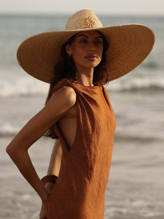 Sombrero Mujer Ala Extragrande Paja Natural HELIOS - Raceu Hats