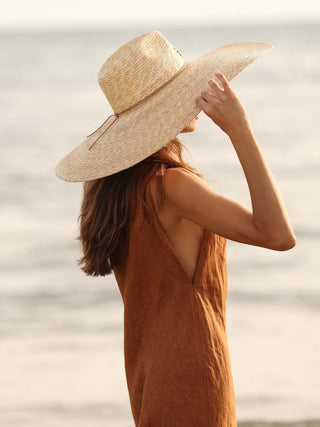 Sombrero Mujer Ala Extragrande Paja Natural HELIOS - Raceu Hats