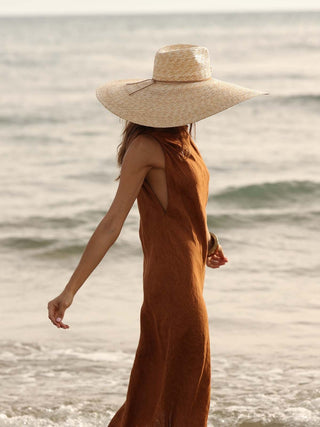 Sombrero Mujer Ala Extragrande Paja Natural HELIOS - Raceu Hats