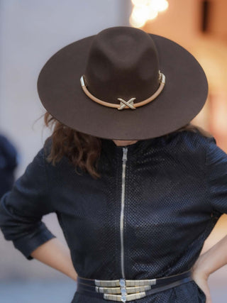 Sombrero Mujer Ala Intermedia Fieltro de Lana Marrón KENTUCKY - Raceu Hats