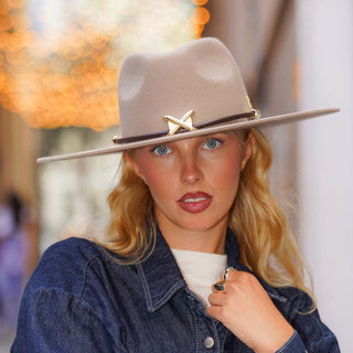 Sombrero Mujer Ala Intermedia Fieltro de Lana Moca KENTUCKY - Raceu Hats