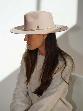 Sombrero Mujer Ala Media Fieltro de Lana Arena ONIX - Raceu Hats