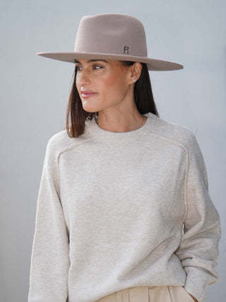 Sombrero Mujer Ala Media Fieltro de Lana Arena ONIX - Raceu Hats