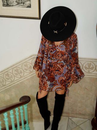 Sombrero Mujer Fieltro de Lana Ala Rígida Negro - KENTUCKY - Raceu Hats