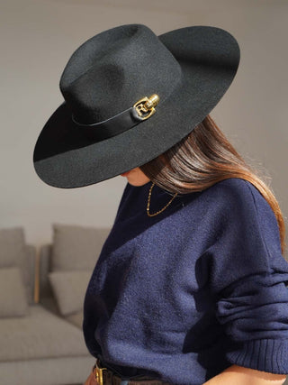 Sombrero Mujer Negro Ala Ancha BOSTON - Raceu Hats