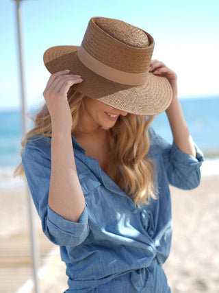 Sombrero Mujer Paja de Papel Marrón ACAPULCO - Raceu Hats