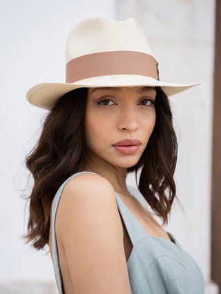 Sombrero Mujer Panamá Cuenca Natural cinta Marrón - Raceu Hats