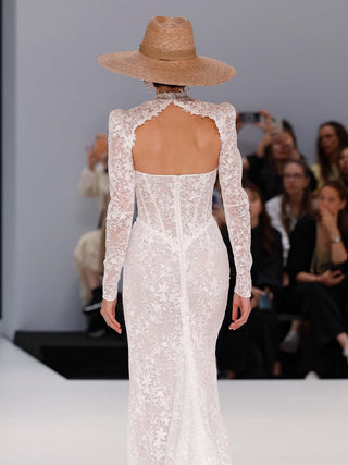 Sombrero Novia Ala Ancha Paja de Trigo CASABLANCA - Raceu Hats