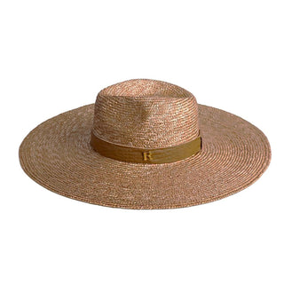 Sombrero Novia Ala Ancha Paja de Trigo CASABLANCA - Raceu Hats