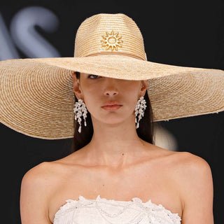 Sombrero Novia Ala Extragrande Paja Natural HELIOS - Raceu Hats