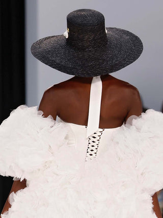 Sombrero Novia Canotier Negro AGATHA - Raceu Hats