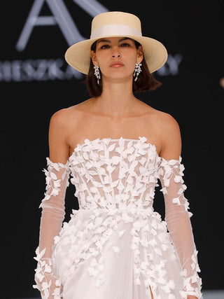 Sombrero Novia Panamá Ala Media Natural ATENA - Raceu Hats