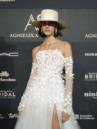 Sombrero Novia Panamá Ala Media Natural ATENA - Raceu Hats