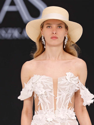 Sombrero Novia Panamá Ala Media Natural ATENA - Raceu Hats