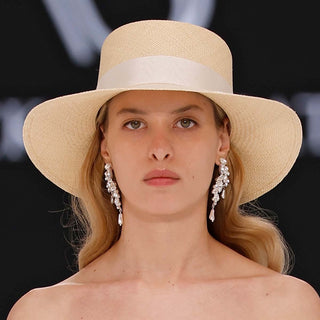 Sombrero Novia Panamá Ala Media Natural ATENA - Raceu Hats