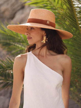 Sombrero Paja de Trigo Ala Ancha Melocotón CASABLANCA - Raceu Hats