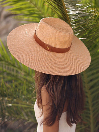 Sombrero Paja de Trigo Ala Ancha Melocotón CASABLANCA - Raceu Hats